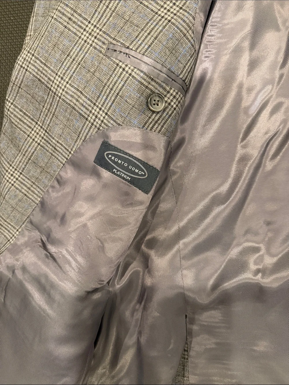 Pronto Uomo Light Gray Plaid Sport Coat